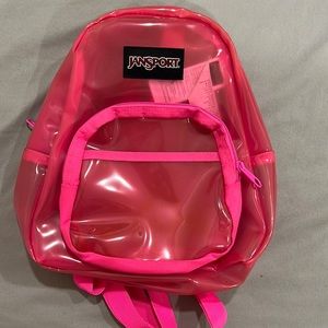 Jansport pink translucent mini bookbag